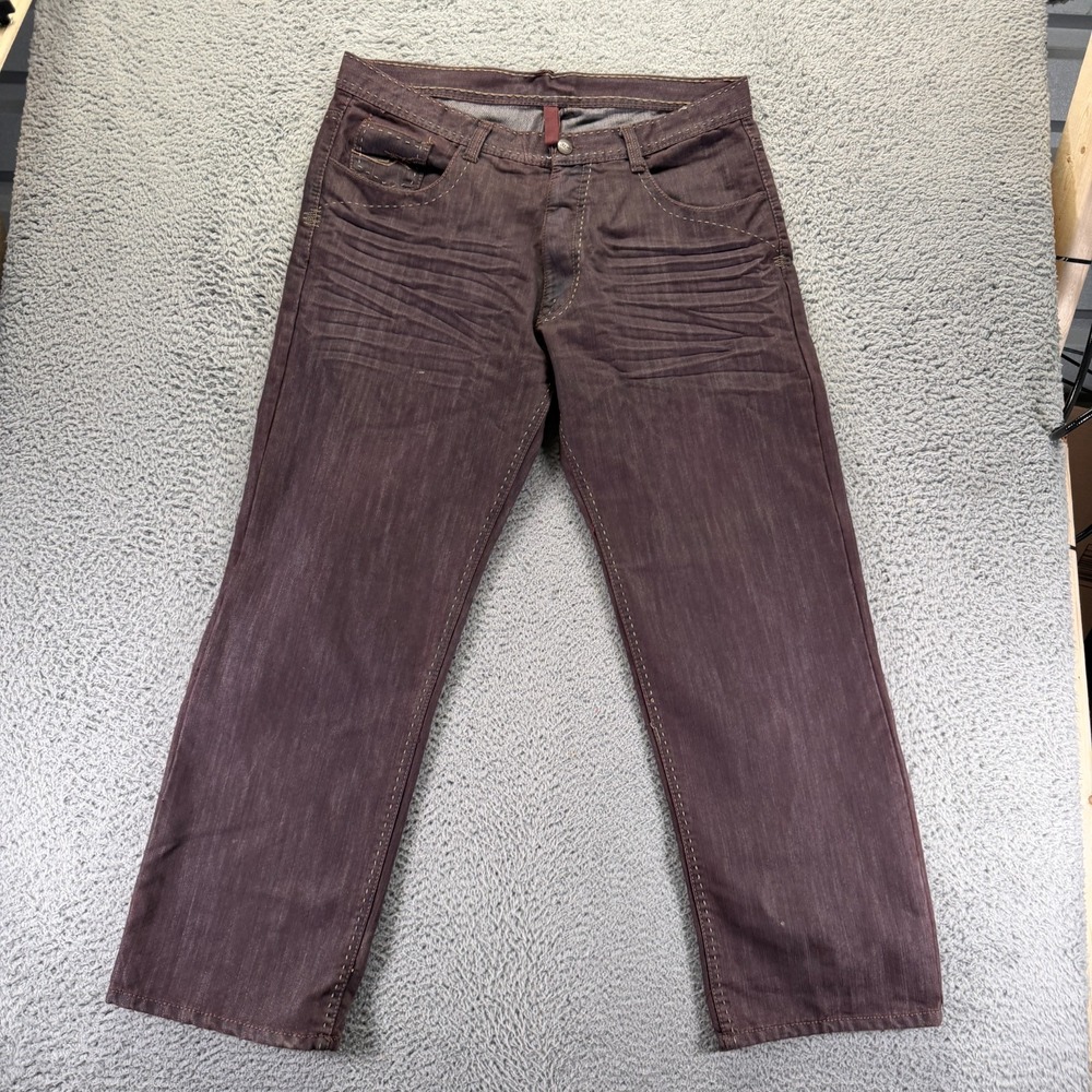 Jordan Craig Jeans Mens 40x32 Brown Cotton‎ Denim Straight Leg Travel Workwear